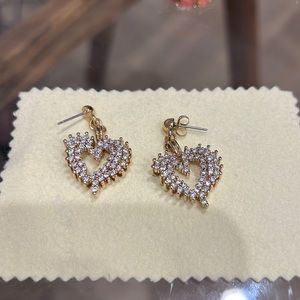 Vanessa Mooney Heart shaped Crystal Earrings
